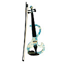Kinglos - (DSZA-1201) Ebony Parts Electric Violin mit Case / Rosin / Bogen / Kopfhörer / Cable (Blue Daisy)