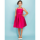 Ball Gown Halter Knee-length Taffeta Junior Bridesmaid Dress