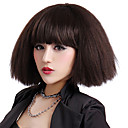 Capless Short Brown Curly High Quality Synthetic Japanese Kanekalon Wigs