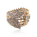 Charming Rose Gold Plated Butterfly Design Crystal Ring