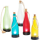 Solar Glass Bottle Light Amber Garden Decor Lamp (White Only)
