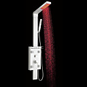 Contemporary Wall Mount LED Color Changing Centerset Aluminum Shower Panel with Hand Shower