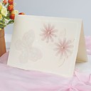 Beautiful Floral Design Wedding Invitation With Butterfly (Set of 50)