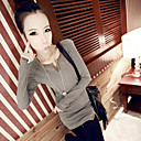 Frauen sexy V-Ausschnitt slim T-Shirt