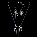 Elegant Silver Plated Long Bar Women's Jewelery Set Including Necklace,Earring