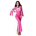 Dancewear Chiffon and Crystal Cotton Belly Dance Top and Bottom for Ladies