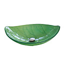 4257 Tempered Glass Vessel Rectangular Sink With Pop-Up Drain and Mounting Ring