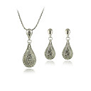 prachtige legering met strass sieraden vrouwen set inclusief ketting, oorbellen