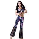 Dancewear Velvet Tulle Belly Dance Top and Bottom for Ladies More Colors