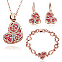 Nice 18K Gold Jewelry Set With Rhinestone Including Necklace,Earring,Bracelet (More Colors)