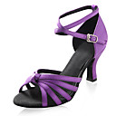Satin Upper High Heel Dance Shoes Latin shoes Ballroom Practice Shoes for Women More Colors