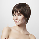 Mono Top 30% Echthaar braune kurze Haare Perücke