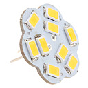 G4 4.5W 9x5630 SMD 400-430LM 3000-3500K Warm Wit Licht Lotus vormige verticale pen LED Spot lamp (12V)