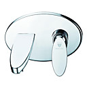 Contemporary Chrome Finish Wall Mount Single Handle Bathroom Sink Faucet