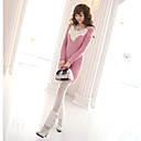 Women's Lace Collar Spilicing Cony Wool Slim Dress