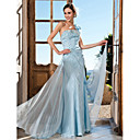 Sheath/Column One Shoulder Floor-length Chiffon Evening Dress With Beading