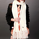 Deniso—Hand Woven Snowproof and Windproof Scarf(White and Grey)