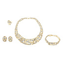Gold Plated Dragonfly Fully-Jewelled Necklace Earring Ring and Bracelet Jewelry Set