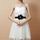 Delicate Satin Women's Evening/Wedding Belt With Flower & Crystal (More Colors)