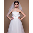 2 Layers Fingertip Wedding Veils With Cut Edge (More Colors)
