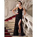 Trumpet/Mermaid V-neck Floor-length Sequined Evening Dress