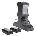 Dual Charging Station for Xbox 360 Wireless Controller with 2 rechargeable batteries (Black)