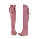 Women's Multi-Color Suede Rubber anti-slip Waterproof Warming knie-Hoge Flat Snowboots met Kant (verschillende kleuren)