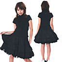 Short Sleeve Knee-length Black Cotton Classic Lolita Outfit