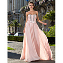 Sheath/Column Strapless Floor-length Chiffon Evening Dress