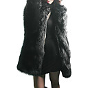 Long Sleeve Turndown Collar Faux Fur Party/Career Coat(More Colors)