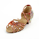 Damen Strass / Satin Upper Ankle Strap Salsa / Latin Dance Schuhe mit Perle