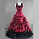 Elegante ärmellose bodenlangen Red Cotton Aristocrat Lolita Kleid