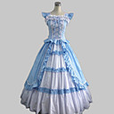 Parole longueur manches en coton bleu ciel Pays Robe Lolita