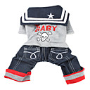 Rock Sailor Style Shirt with Pants for Dogs (XS-XL)
