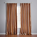 (Two Panels) Khaki Stripe Jacquard Room Darkening Curtains