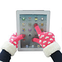 Corazón Patrón Pelusa de lana Guantes táctiles (colores surtidos)