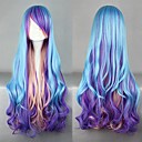 perruque lolita inspiré par le punk couleur bleu, pourpre et rose mixte