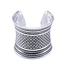 Vintage Verzilverd Geometrische Patroon Opening Armband