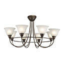 40W 8-light elegante metalen kroonluchter met glazen kap