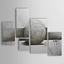 Hand-painted Abstract Oil Painting with Stretched Frame - Set of 5
