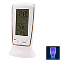 Desktop Digital Music Alarm Clock Calendar Thermometer (White, 3xAAA)