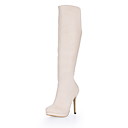 Leatherette Stiletto Heel Knee High Boots With Zipper Party / Evening Shoes