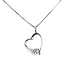 Personlized 925 Silver Heart With Zircon Necklace
