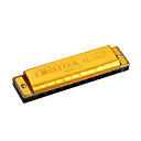 huang - (105) blues harp gouden harmonica 10 holes/20 tonen