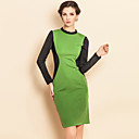ts contrasterende kleur met lange mouwen jersey jurk