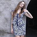 AYIASHA Zebra Stripe Square Collar Ruffle Hem Bodycon Dress