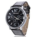 Unisex PU Analog Quartz Wrist Watch (Black)