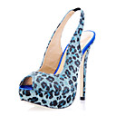 Suede Upper Stiletto Heel Slingbacks With Animal Print Party/ Evening Shoes More Colors Available