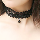 Vintage Black Pearl Lace Choker Necklace