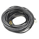 IP67 resistente al agua USB 2.0 CMOS lente 10 mm 4-LED endoscopio Snake Cámara - Negro + Oro (20m)